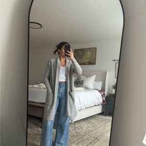 Athleta Gray Open-Front Cardigan